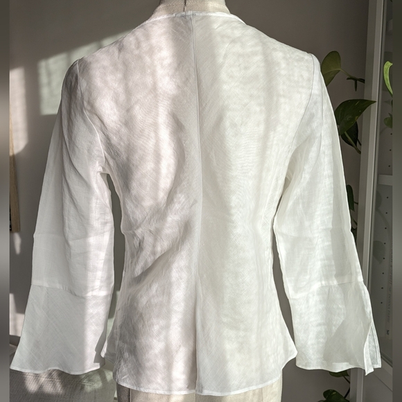 Ramie Linen Sheer Blouse - Picture 5 of 8